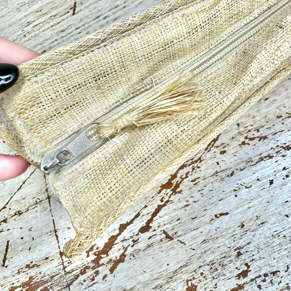 Boho Rattan Woven Pouch with Rainbow - Picture 5 of 10